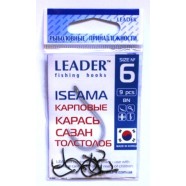 Гачки для риболовлі Leader ISEAMA BN, № 6 (9шт.)