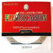 Флюорокарбон Dr.AGON FIVE CONSTRUCTION, 25м, діаметр 0,14мм