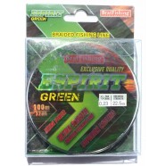 Шнур BratFishing ESPIRIT GREEN, зелений, плетіння 8 ниток, 100м., діаметр 0,23мм