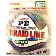 Шнур Kaida BRAID LINE, сірий, зелений 100м, діаметр 0,12мм
