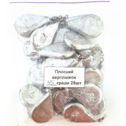 Грузило з вертлюжком Крапля плоска, вага 45г