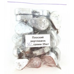Грузило з вертлюжком Крапля плоска, вага 50г