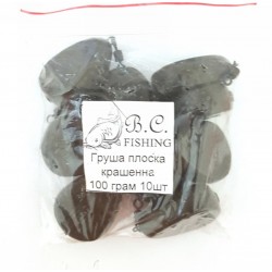 Грузило Груша плоска фарбована з вертлюгом, вага 57г