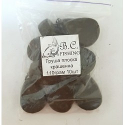 Грузило Груша плоска фарбована з вертлюгом, вага 60г