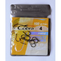Рибальські гачки Cobra round, 10шт, розмір № 4