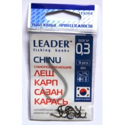 Гачки Leader CHINU BN, № 0.3, (9шт)
