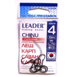 Гачки для риболовлі Лідер CHINU посилений BN, № 4 (9шт.)