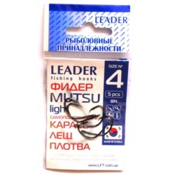 Гачки Leader MUTSU лайт BN, 5шт, розмір № 4