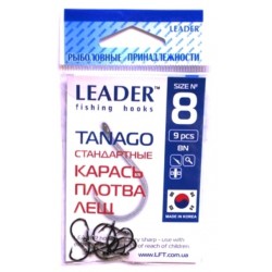 Гачки для риболовлі Лідер TANAGO BN, № 8 (9шт.)