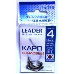 Гачки Leader Короп Бойловый BN, № 4 (6шт.)