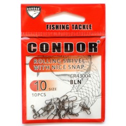 Вертлюг з карабіном Nice snap американка, Condor, 10 шт, розмір № 10