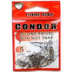 Вертлюг з карабіном Nice snap американка, Condor, 10 шт, розмір № 5