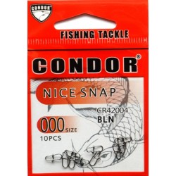 Карабін для риболовлі Condor, американка Nice snap, 10 шт, розмір № 000