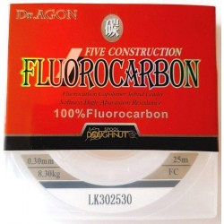 Флюорокарбон Dr.AGON FIVE CONSTRUCTION, 25м, діаметр 0,30мм