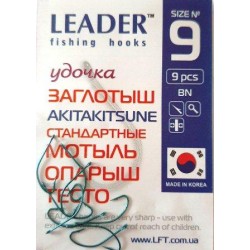 Гачки для риболовлі Leader AKITAKITSUNE TIN, розмір № 9