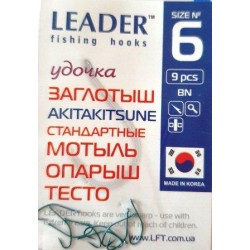 Гачки для риболовлі Leader AKITAKITSUNE TIN, розмір № 6