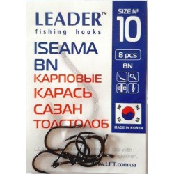 Гачки для риболовлі Leader ISEAMA BN, № 10 (8шт.)