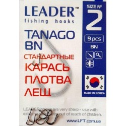 Гачки для риболовлі Лідер TANAGO BN, № 2 (9шт.)