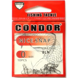Карабін для риболовлі Condor, американка Nice snap, 10 шт, розмір № 0
