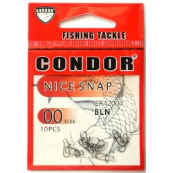 Карабін для риболовлі Condor, американка Nice snap, 10 шт, розмір № 00