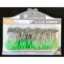 Стопор для снастей ZEOX Silicone BK (100*6шт), розмір SS
