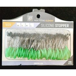 Стопор для снастей ZEOX Silicone BK (100*6шт), розмір S