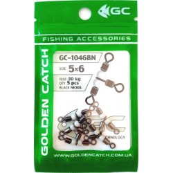 Вертлюг для риболовлі GC потрійний з намистинами 1046BN (5 шт), розмір №5x6