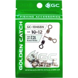 Вертлюг для риболовлі GC потрійний з намистинами 1046BN (5 шт), розмір №10x12