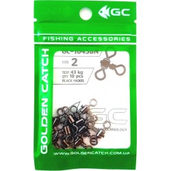 Вертлюг для риболовлі GC потрійний 1045BN (10 шт), розмір № 2