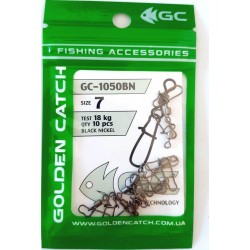 Рибальська застібка американка, з вертлюгом, GC 1050BN, 10 шт/уп, розмір № 7