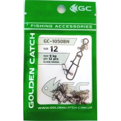Застібка американка для снасті, з вертлюгом, GC 1050BN, 12 шт/уп, розмір № 12