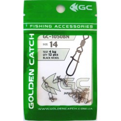 Застібка американка рибальська, з вертлюгом, GC 1050BN, 12 шт/уп, розмір № 14