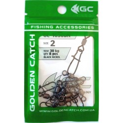 Рибальська застібка американка, з вертлюгом, GC 1050BN, 8 шт/уп, розмір № 2