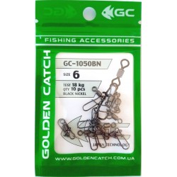 Застібка американка рибальська, з вертлюгом, GC 1050BN, 10 шт/уп, розмір № 6