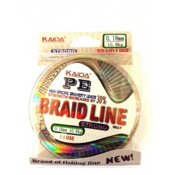 Шнур Kaida BRAID LINE, сірий, зелений 100м, діаметр 0,18мм