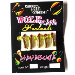 Мормишка Carpe Diem Ризький банан кр.№14 5шт Gold CAT eye 3mm 0,8 g 025-030-1