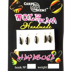 Мормишка Carpe Diem, вольфрамова, Ризький банан кр.№18 5шт Black 2mm 0,3 g 025-020-1