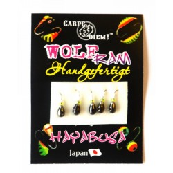 Мормишка Carpe Diem Крапля, вольфрамова, з отвором кр. № 18 5шт Black 3mm 0,4 g 022-030-1
