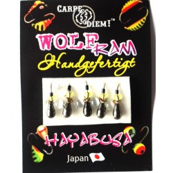 Мормишка вольфрамова Carpe Diem Крапля з вушком кр. № 16 5шт Black CAT eye 3mm 0,4 g 016-030-1