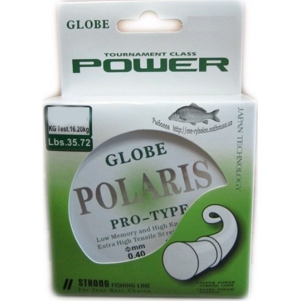 Леска Globe Polaris (0,10-0,25мм), 30м, диаметр 0,10мм
