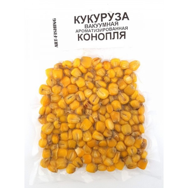 Наживка Кукурудза Art Fishing у вакуумній упаковці, 100гр, конопля