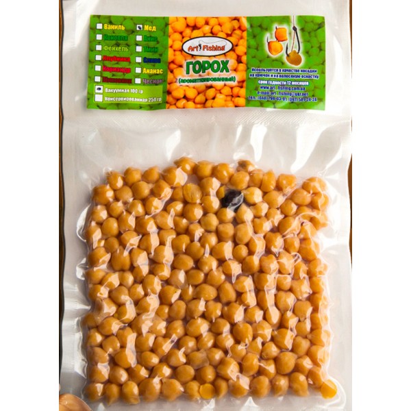 Горох Art Fishing у вакуумній упаковці, 100гр, ваніль Горох Art Fishing у вакуумній упаковці, 100гр, ваніль