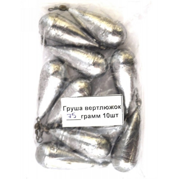 Грузило Капля / груша с вертлюгом, вес 75г Грузило Капля / груша с вертлюгом, вес 75г