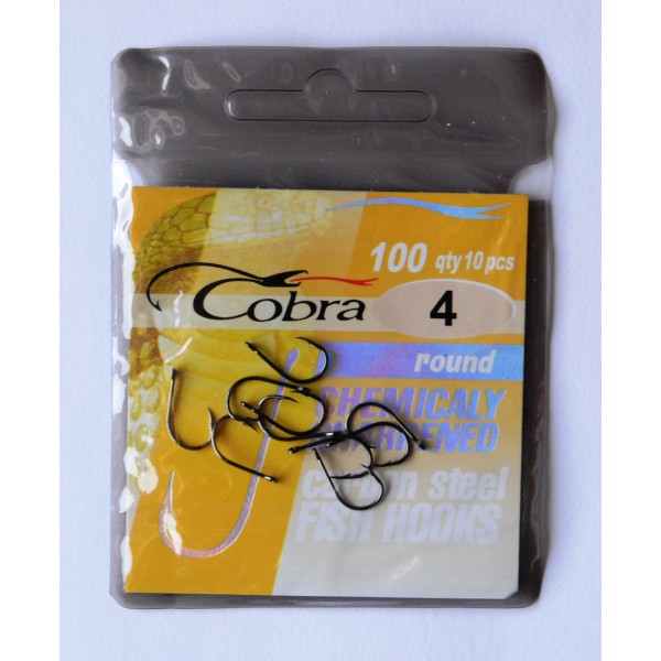 Рыболовные крючки Cobra round, 10шт, размер № 4