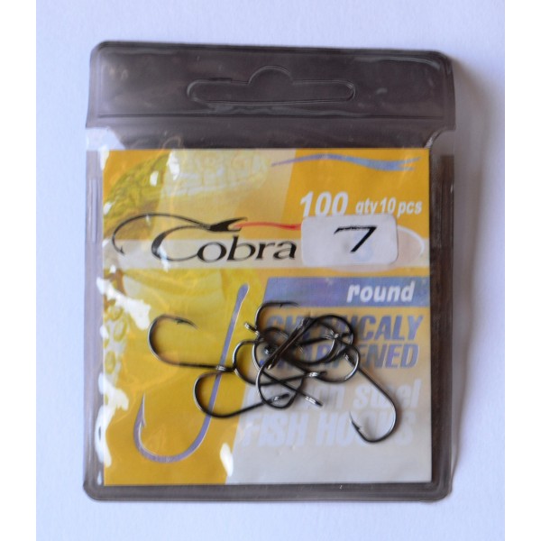 Рибальські гачки Cobra round, 10шт, розмір № 7 Рибальські гачки Cobra round, 10шт, розмір № 7