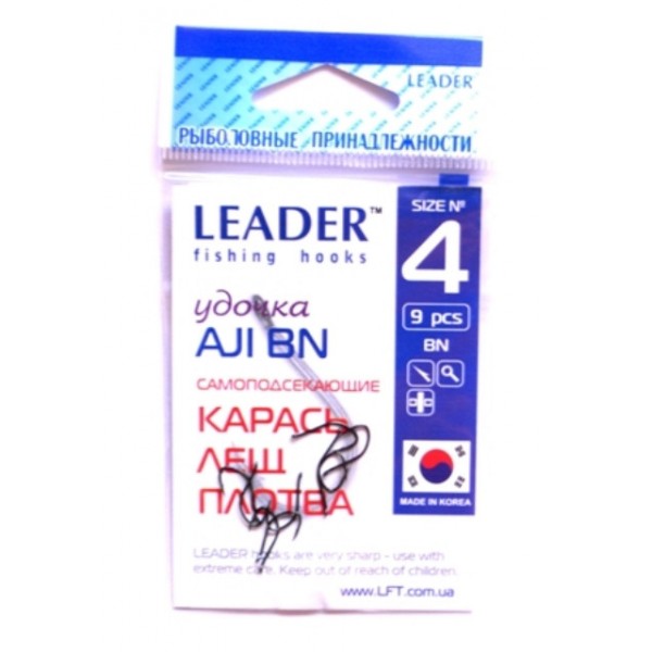 Гачки Лідер AJI BN, № 4 (9шт.) Гачки Лідер AJI BN, № 4 (9шт.)