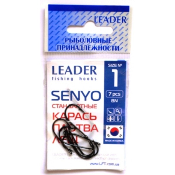 Рибальські гачки Leader SENYO BN, № 1 (7шт.) Рибальські гачки Leader SENYO BN, № 1 (7шт.)