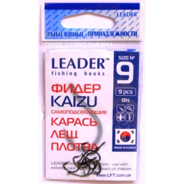 Гачки Лідер ФІДЕР KAIZU BN, № 9 (9шт.) Гачки Лідер ФІДЕР KAIZU BN, № 9 (9шт.)