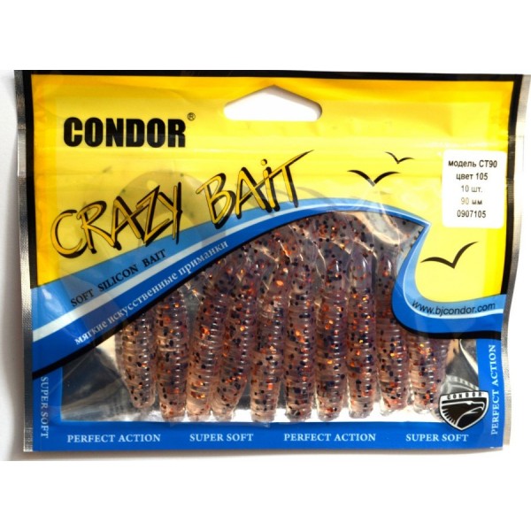 Твістер Condor Crazy bait CT90, довжина 90мм, колір № 105 Твістер Condor Crazy bait CT90, довжина 90мм, колір № 105