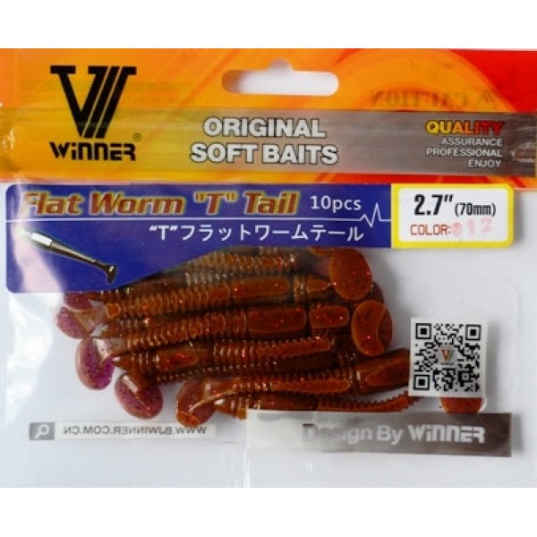 Силіконова приманка їстівна Winner, TBR-016, 70мм, колір № 12 Силіконова приманка їстівна Winner, TBR-016, 70мм, колір № 12